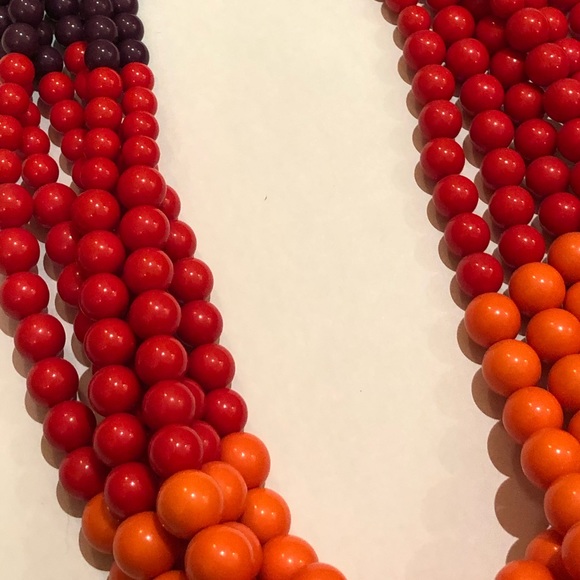 Fun Tri-Color Multi-strand Necklace - Picture 2 of 2